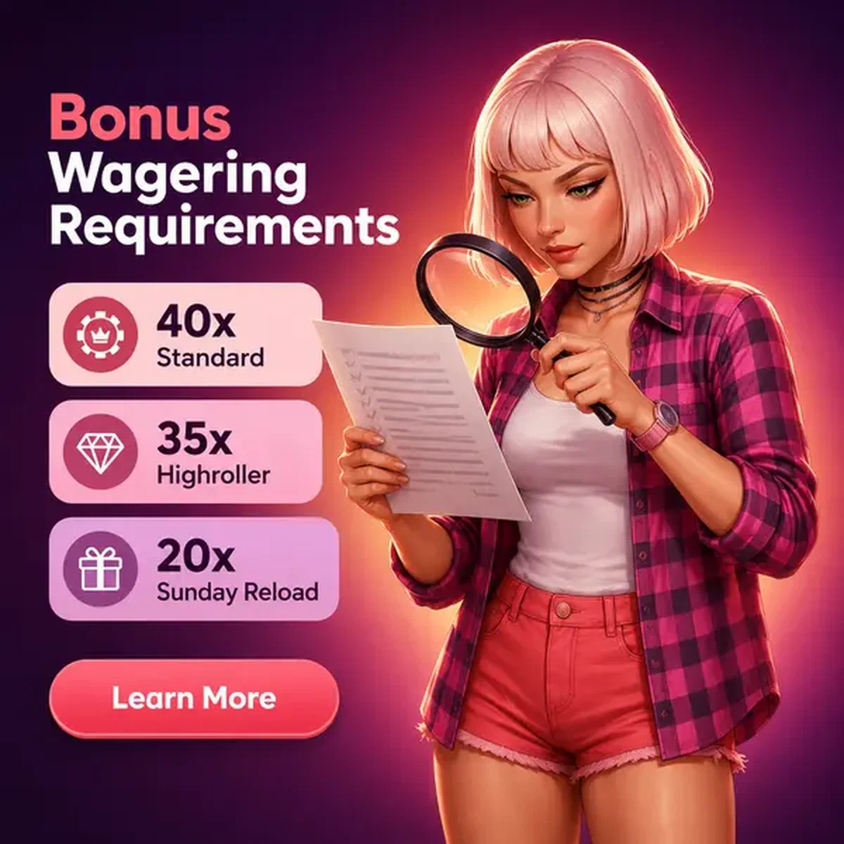 De Night Rider onderzoekt BroWinner Casino bonus inzetvereisten met vergrootglas